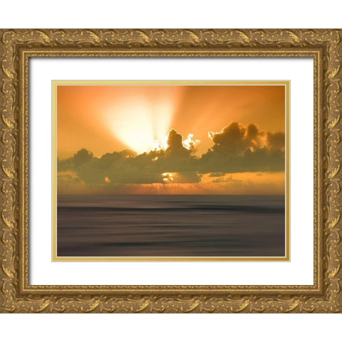USA, Hawaii, Kauai, sunset Gold Ornate Wood Framed Art Print with Double Matting by Plank, Savanah