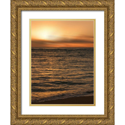 USA, Hawaii, Kauai, sunset Gold Ornate Wood Framed Art Print with Double Matting by Plank, Savanah