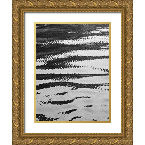 Water ripple Gold Ornate Wood Framed Art Print with Double Matting by Plank, Savanah