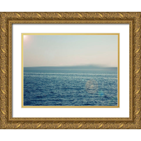 Ocean abstract Gold Ornate Wood Framed Art Print with Double Matting by Plank, Savanah