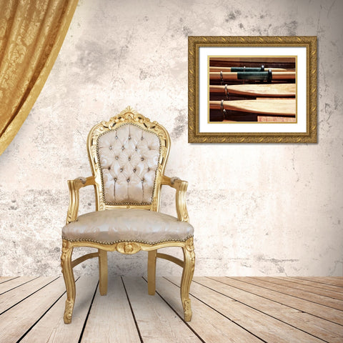 Wooden Oars Gold Ornate Wood Framed Art Print with Double Matting by Plank, Savanah
