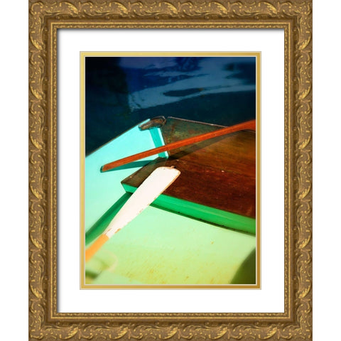 Colorful dingy Gold Ornate Wood Framed Art Print with Double Matting by Plank, Savanah