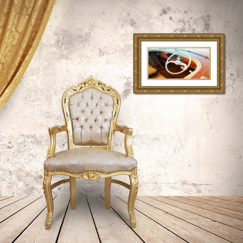Vintage speed boat Gold Ornate Wood Framed Art Print with Double Matting by Plank, Savanah