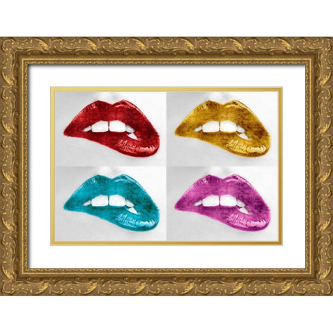 Luscious Quartet Gold Ornate Wood Framed Art Print with Double Matting by McGuire, Sarah