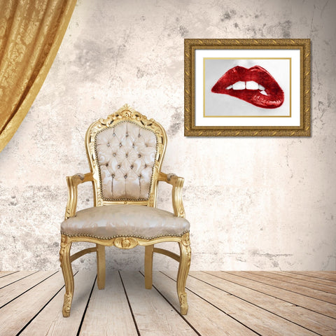Luscious Red Gold Ornate Wood Framed Art Print with Double Matting by McGuire, Sarah