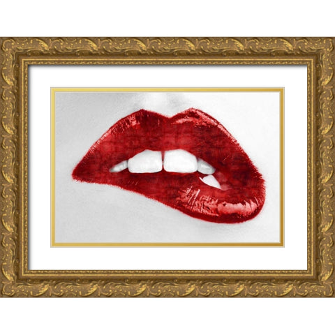 Luscious Red Gold Ornate Wood Framed Art Print with Double Matting by McGuire, Sarah