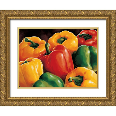 Peperoni Gold Ornate Wood Framed Art Print with Double Matting by Mottinelli, Stefania