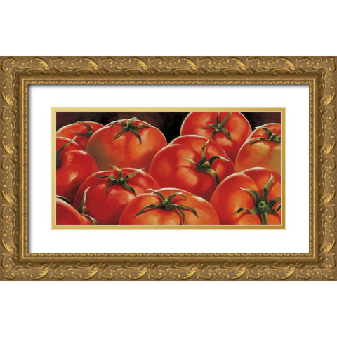 Pomodori Gold Ornate Wood Framed Art Print with Double Matting by Mottinelli, Stefania