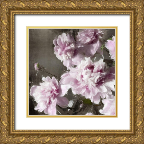 Peonies Bouquet II Gold Ornate Wood Framed Art Print with Double Matting by Sullivan, Shawna