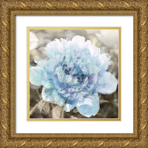 Solo Blue I Gold Ornate Wood Framed Art Print with Double Matting by Sullivan, Shawna