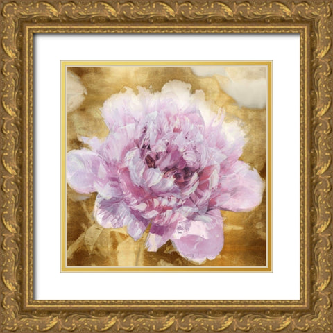 Solo Pink on Gold I Gold Ornate Wood Framed Art Print with Double Matting by Sullivan, Shawna