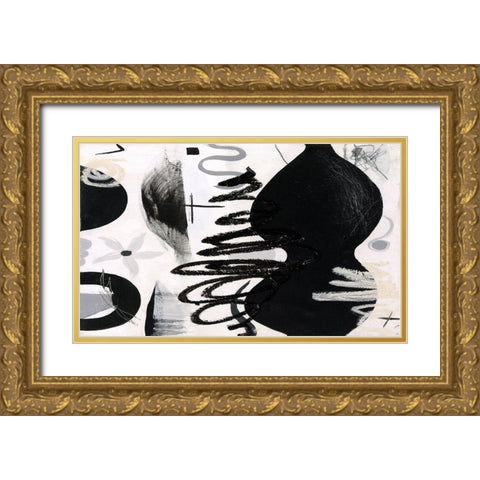 Vase With Flower Gold Ornate Wood Framed Art Print with Double Matting by Stevenett, Diane