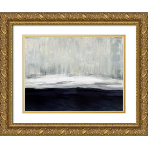 White on Blue Gold Ornate Wood Framed Art Print with Double Matting by Hamilton, Taylor