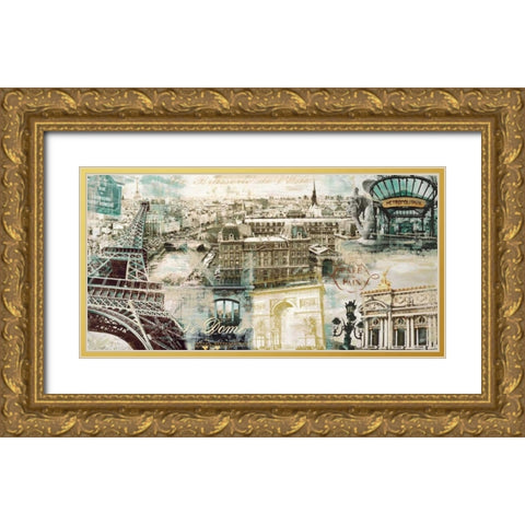 Paris Gold Ornate Wood Framed Art Print with Double Matting by Burke, Tyler