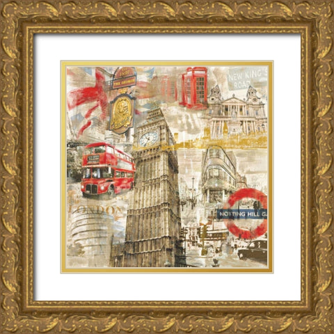In London Gold Ornate Wood Framed Art Print with Double Matting by Burke, Tyler