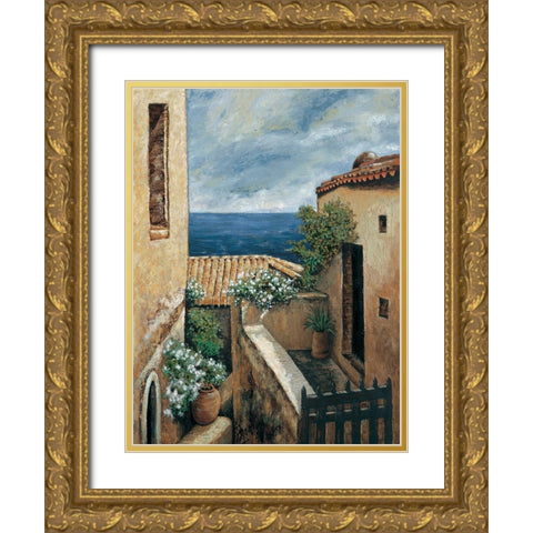 Coastal Village I Gold Ornate Wood Framed Art Print with Double Matting by Young, Thomas