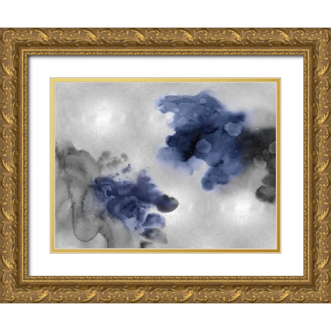 Tempting in Indigo Gold Ornate Wood Framed Art Print with Double Matting by Mitchell, Lauren