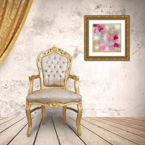 Whisper in Blush I Gold Ornate Wood Framed Art Print with Double Matting by Mitchell, Lauren