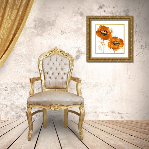 Flower Burst in Mandarin II Gold Ornate Wood Framed Art Print with Double Matting by Austin, Vanessa