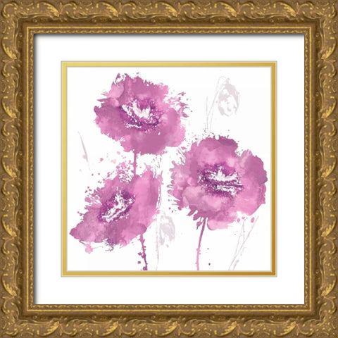 Flower Burst in Amber I Gold Ornate Wood Framed Art Print with Double Matting by Austin, Vanessa