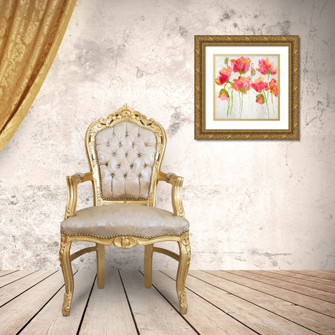 Gatherin in Pink II Gold Ornate Wood Framed Art Print with Double Matting by Austin, Vanessa