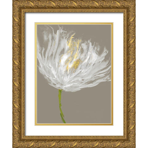 White Tulips I Gold Ornate Wood Framed Art Print with Double Matting by Austin, Vanessa