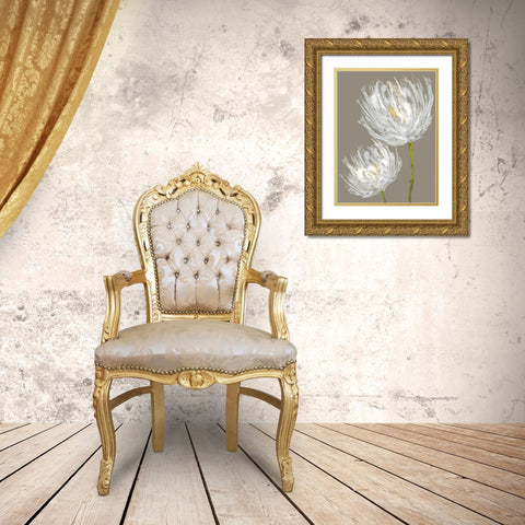 White Tulips II Gold Ornate Wood Framed Art Print with Double Matting by Austin, Vanessa