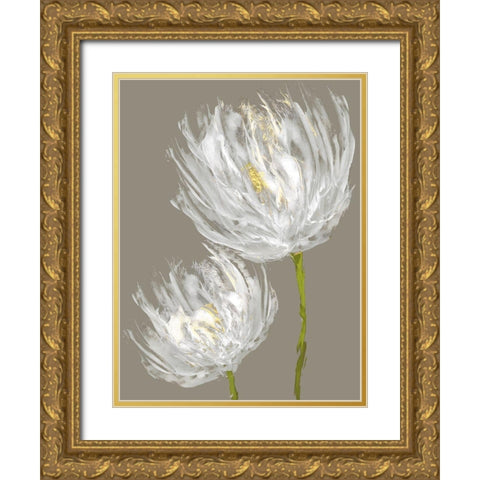 White Tulips II Gold Ornate Wood Framed Art Print with Double Matting by Austin, Vanessa