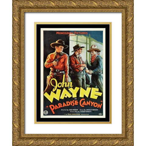John Wayne Paradise Canyon Gold Ornate Wood Framed Art Print with Double Matting by Anonymous