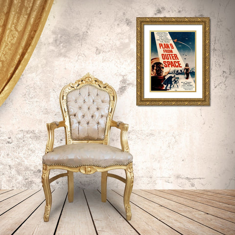 Plan 9 From Outer Space Gold Ornate Wood Framed Art Print with Double Matting by Anonymous