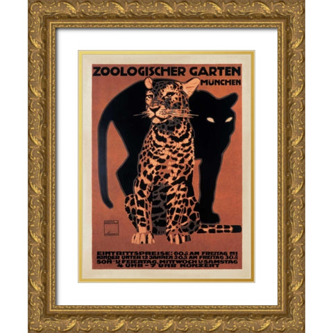 Zoologischer Garten-1912 Gold Ornate Wood Framed Art Print with Double Matting by Anonymous