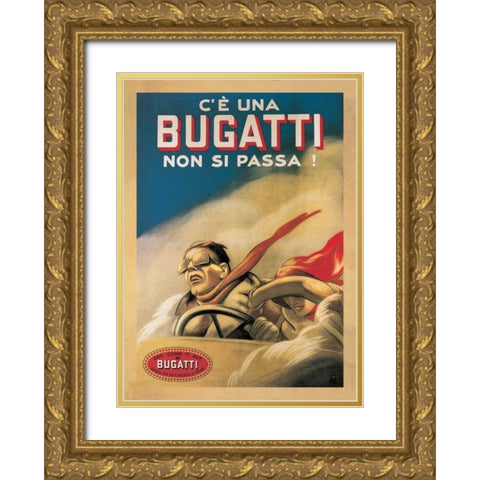 Bugatti-1922 Gold Ornate Wood Framed Art Print with Double Matting by Dudovich, Marcello