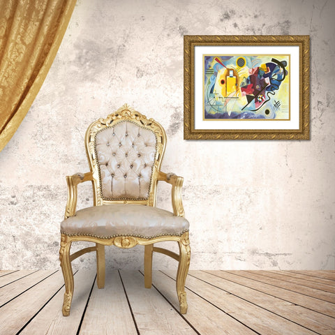 Gelb - rot - blau Gold Ornate Wood Framed Art Print with Double Matting by Kandinsky, Wassily