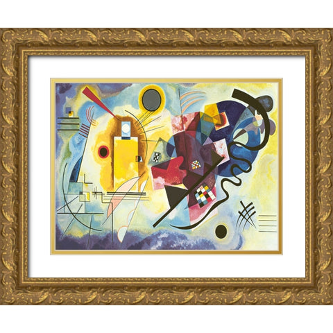 Gelb - rot - blau Gold Ornate Wood Framed Art Print with Double Matting by Kandinsky, Wassily