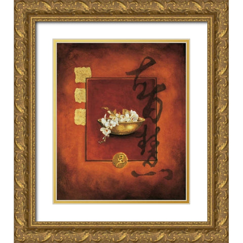 Wisdom Gold Ornate Wood Framed Art Print with Double Matting by Wong-Li