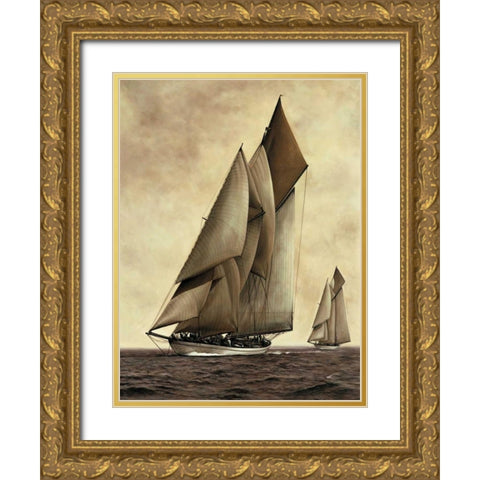 Adela-1908 Gold Ornate Wood Framed Art Print with Double Matting by Matthews, William