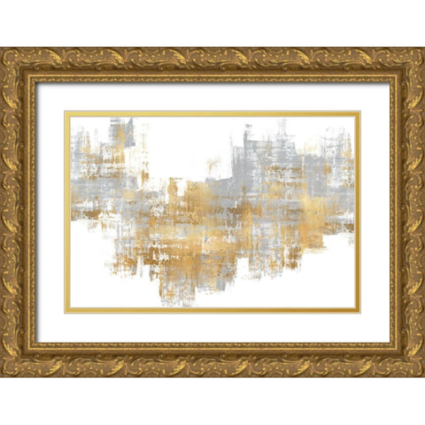 Dynamic Gold on Grey II Gold Ornate Wood Framed Art Print with Double Matting by Wise, Alex