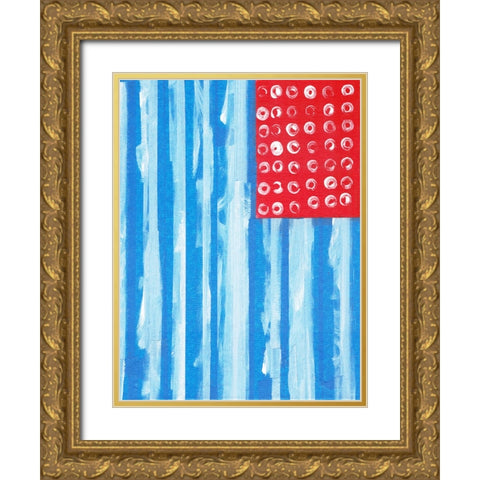 Old Glory Gold Ornate Wood Framed Art Print with Double Matting by Zaremba, Hillel