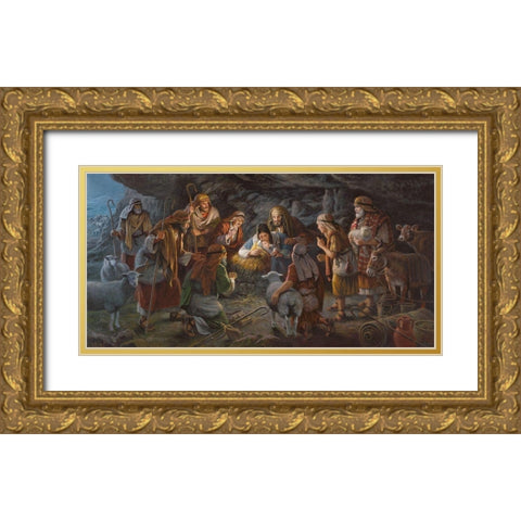 Immanuel  God With Us Gold Ornate Wood Framed Art Print with Double Matting by Seward, James