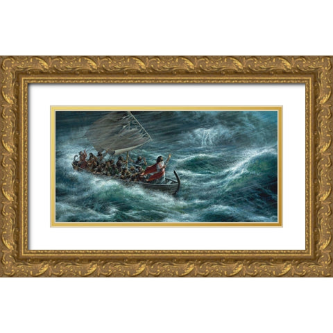 Peace Be Still Gold Ornate Wood Framed Art Print with Double Matting by Seward, James