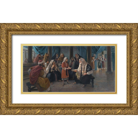 My Fathers Business Gold Ornate Wood Framed Art Print with Double Matting by Seward, James