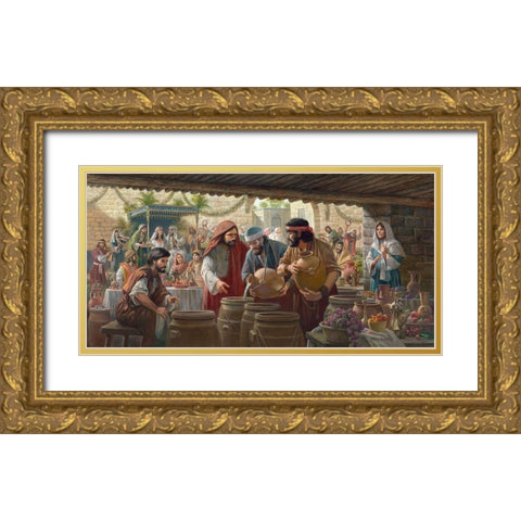 First Miracle Gold Ornate Wood Framed Art Print with Double Matting by Seward, James