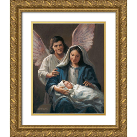 Behold, The Savior Gold Ornate Wood Framed Art Print with Double Matting by Seward, James