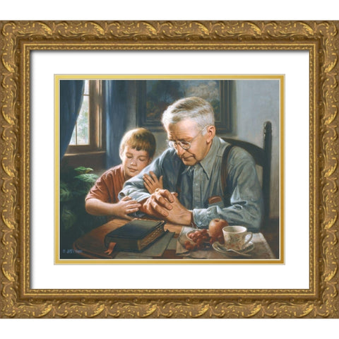 The Prayer Gold Ornate Wood Framed Art Print with Double Matting by Seward, James