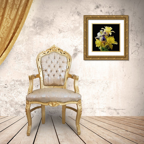 Columbines ~ Origami Mix Gold Ornate Wood Framed Art Print with Double Matting by Reynolds, Richard