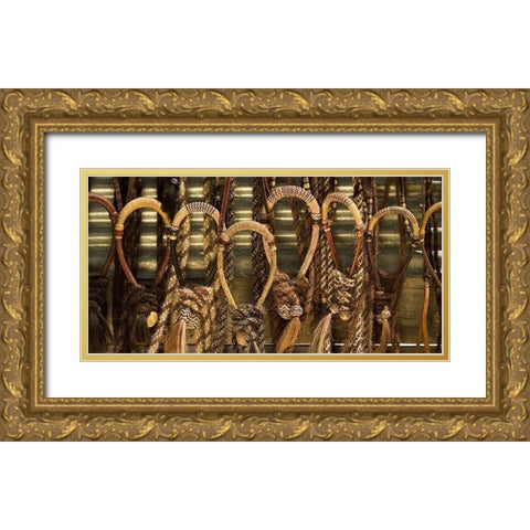 Fancy Bridles Gold Ornate Wood Framed Art Print with Double Matting by Dawson, Robert