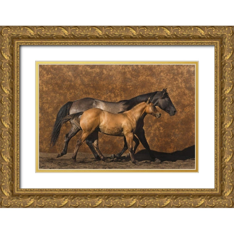 Mother and Son Gold Ornate Wood Framed Art Print with Double Matting by Dawson, Robert