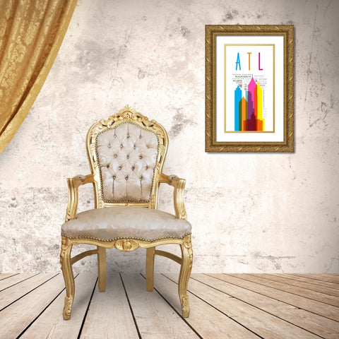 Atlanta Streets City Signs Gold Ornate Wood Framed Art Print with Double Matting by Somerset