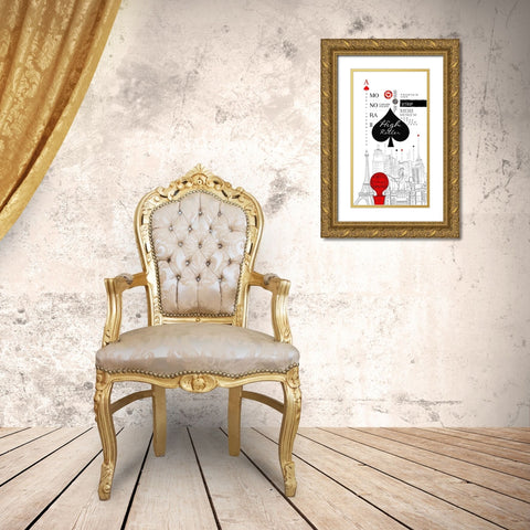 Las Vegas Sign Gold Ornate Wood Framed Art Print with Double Matting by Somerset