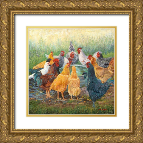 Happy Hour Gold Ornate Wood Framed Art Print with Double Matting by Dudley, June